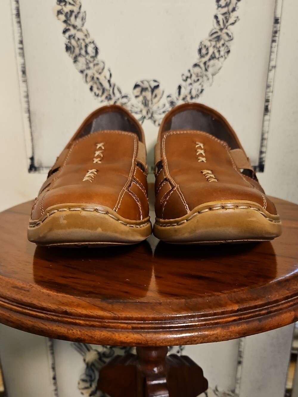 Rieker Antistress Bourbon Brown Leather Slip-On Casual Walking Shoes Size 40